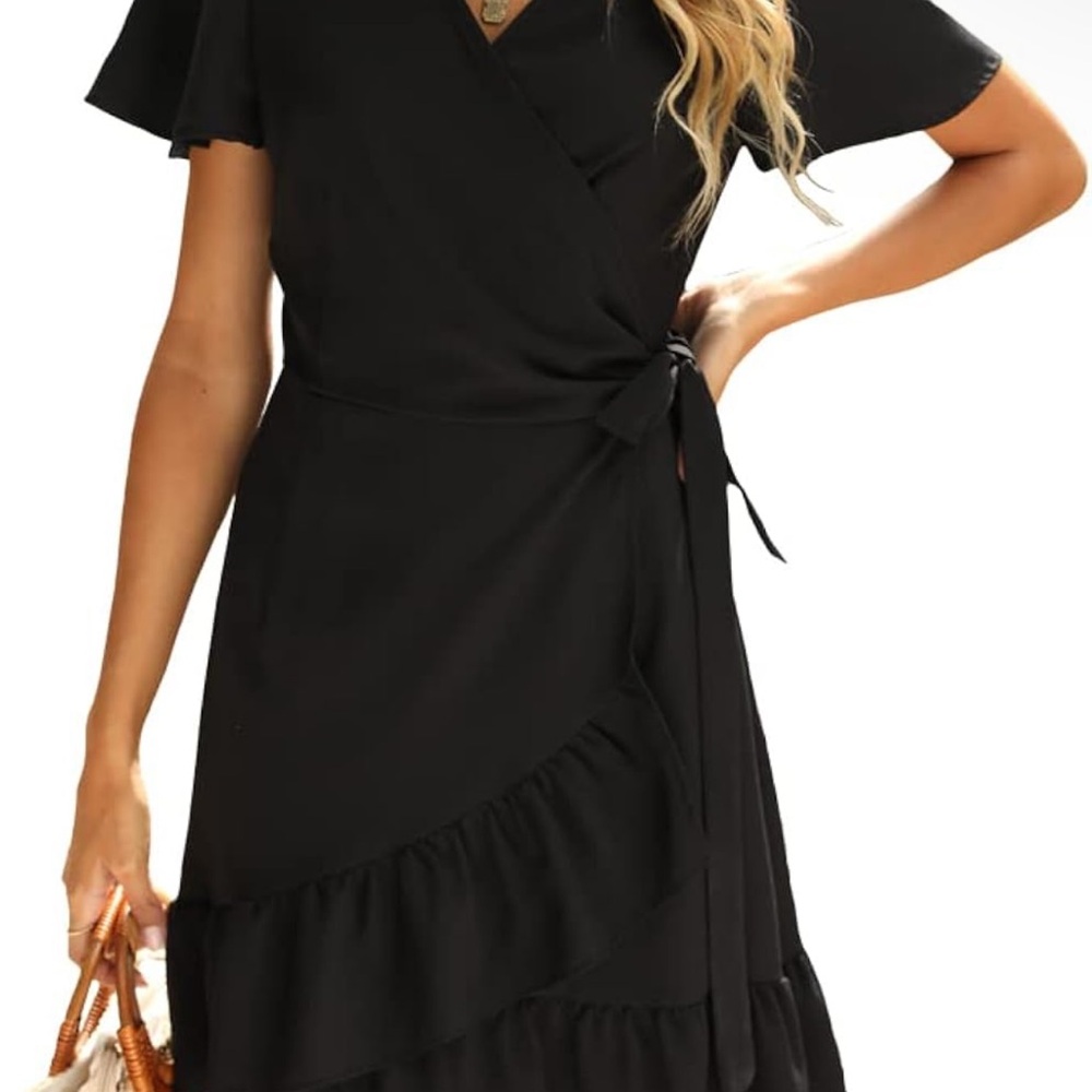 Elegant Black Wrap Dress